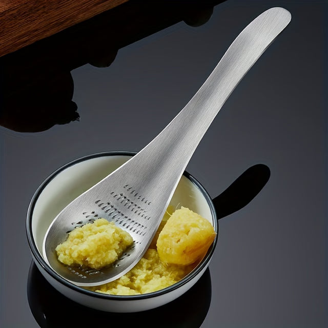 Stainless Steel Grater Spoon for Garlic, Ginger, and Vegetables Premium Kitchen Tool