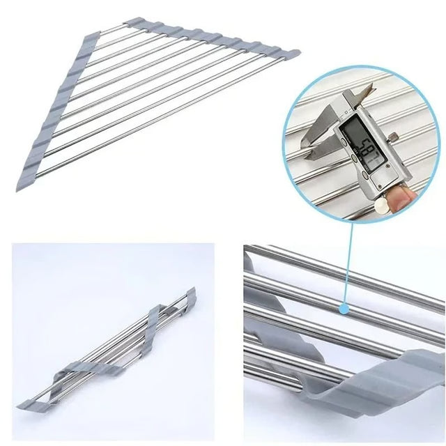 Foldable Kitchen Sink Drain Rack – Space-Saving Sink Drain Rack for Fruits, Vegetables, Dishes & Kitchen Essentials