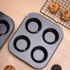 Non-Stick Cupcake Tray Holes Carbon Steel Baking Mold Muffin Cake Pan