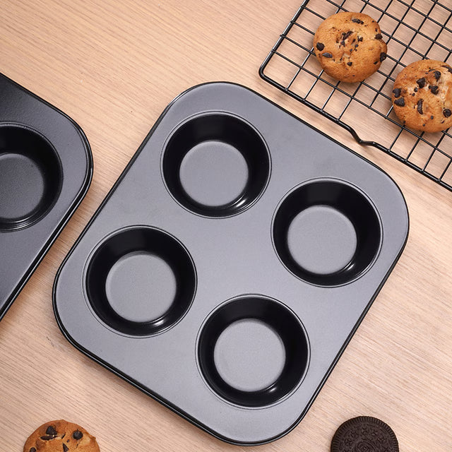 Non-Stick Cupcake Tray Holes Carbon Steel Baking Mold Muffin Cake Pan