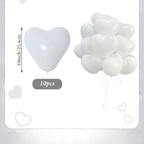 White Heart Balloons for Wedding, Bridesmaids' Gifts, Marriage, Engagement, and Party Decorations