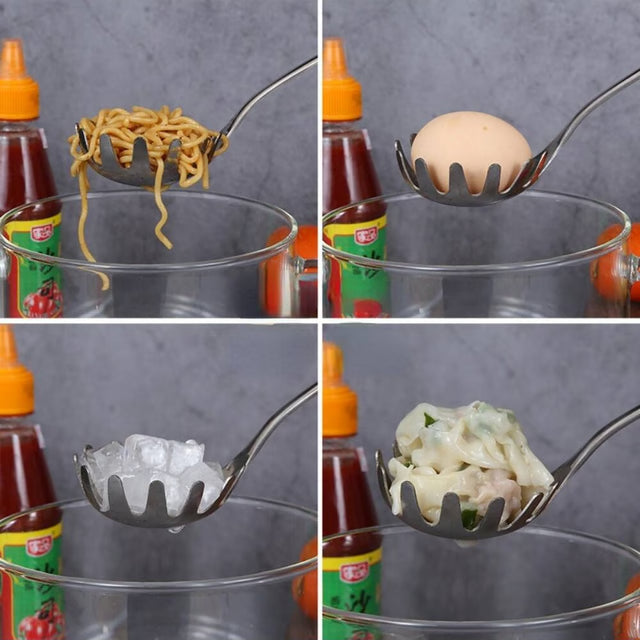 Stainless Steel Multifunctional Noodle Spoon & Strainer – The Ultimate Pasta Colander for Effortless Cooking
