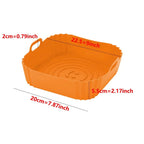 Silicone Air Fryer Basket Reusable Non Stick Pan Liner for Oven, Pizza & Fried Chicken Baking Tray Accessories