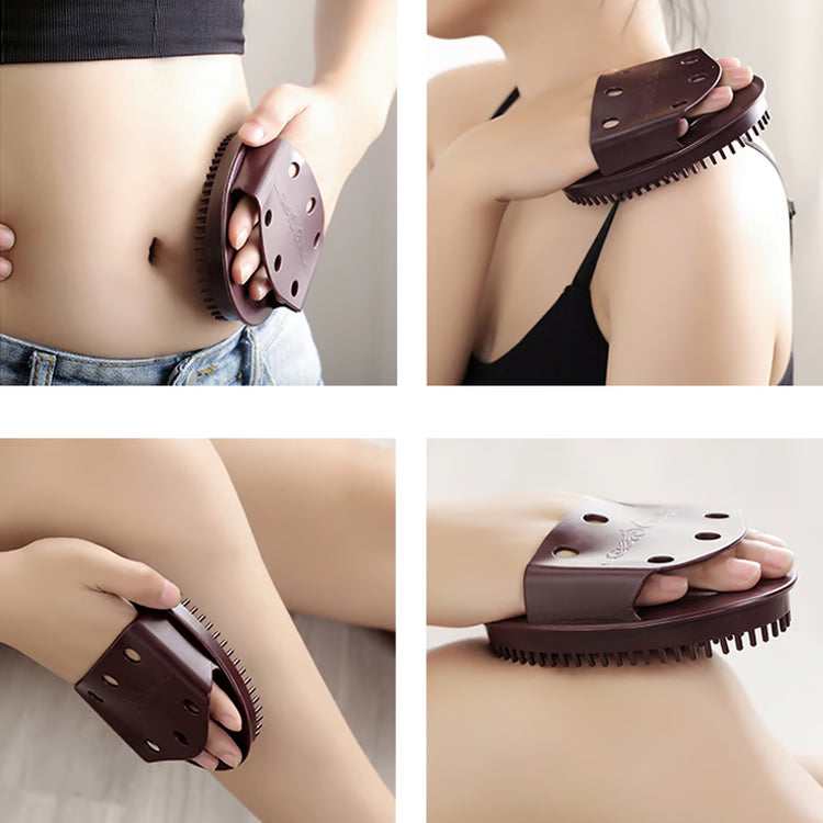 Set of 2 Brown Body Massage Brushes for Home Beauty & Relaxation