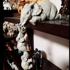 Elephant Hug Resin Figurine Set – 3-Piece Miniature Home Decor Gift