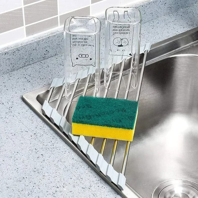 Foldable Kitchen Sink Drain Rack – Space-Saving Sink Drain Rack for Fruits, Vegetables, Dishes & Kitchen Essentials