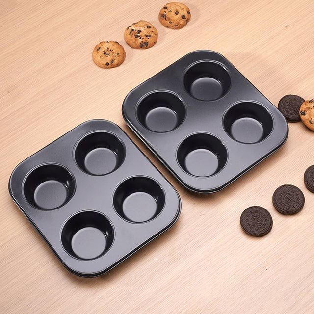 Non-Stick Cupcake Tray Holes Carbon Steel Baking Mold Muffin Cake Pan