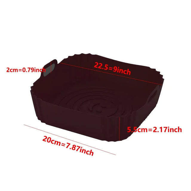 Silicone Air Fryer Basket Reusable Non Stick Pan Liner for Oven, Pizza & Fried Chicken Baking Tray Accessories