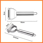 Stainless Steel Vegetable Peeler with Double-Head Design for Multi-Function Kitchen Use