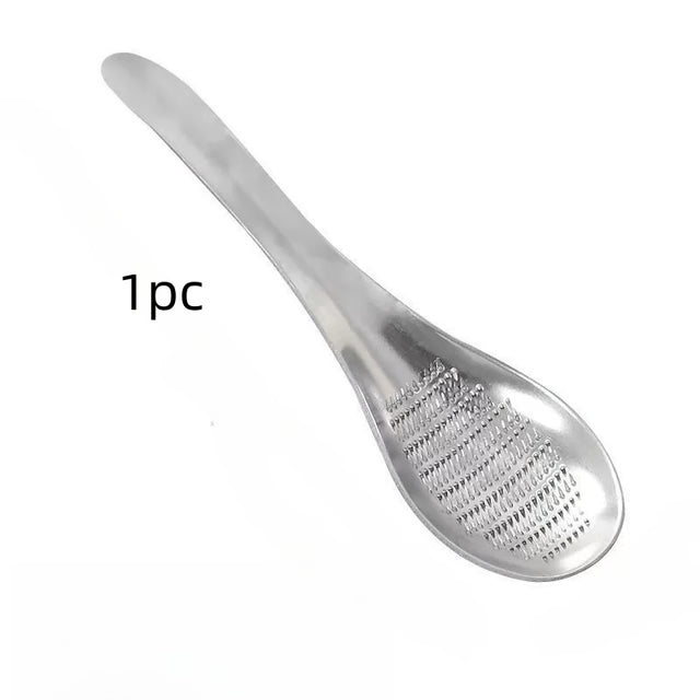 Stainless Steel Grater Spoon for Garlic, Ginger, and Vegetables Premium Kitchen Tool
