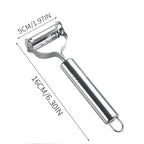 Stainless Steel Vegetable Peeler with Double-Head Design for Multi-Function Kitchen Use