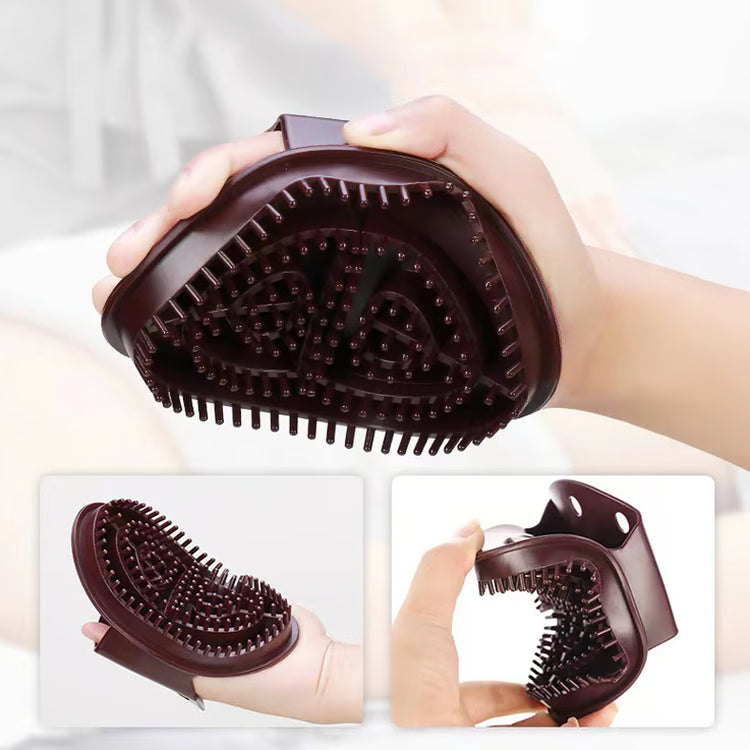 Set of 2 Brown Body Massage Brushes for Home Beauty & Relaxation