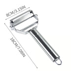 Stainless Steel Vegetable Peeler with Double-Head Design for Multi-Function Kitchen Use