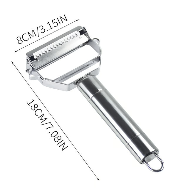 Stainless Steel Vegetable Peeler with Double-Head Design for Multi-Function Kitchen Use