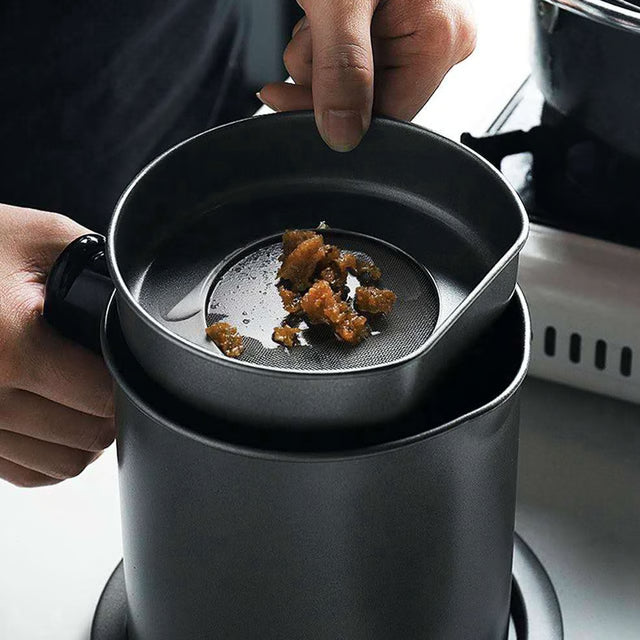 Bacon Grease Container with Fine Mesh Strainer