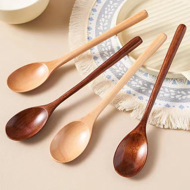 Kitchen Cooking Utensil, Wooden Spoon for Soup and Tea, Catering Cooking Tools, Coffee and Honey Spoon